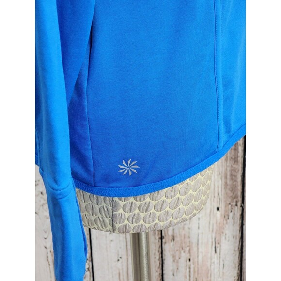 ATHLETA Plush Tech Hoodie Pullover Blue Hooded Sweatshirt Women's Medium EUC - Picture 2 of 11